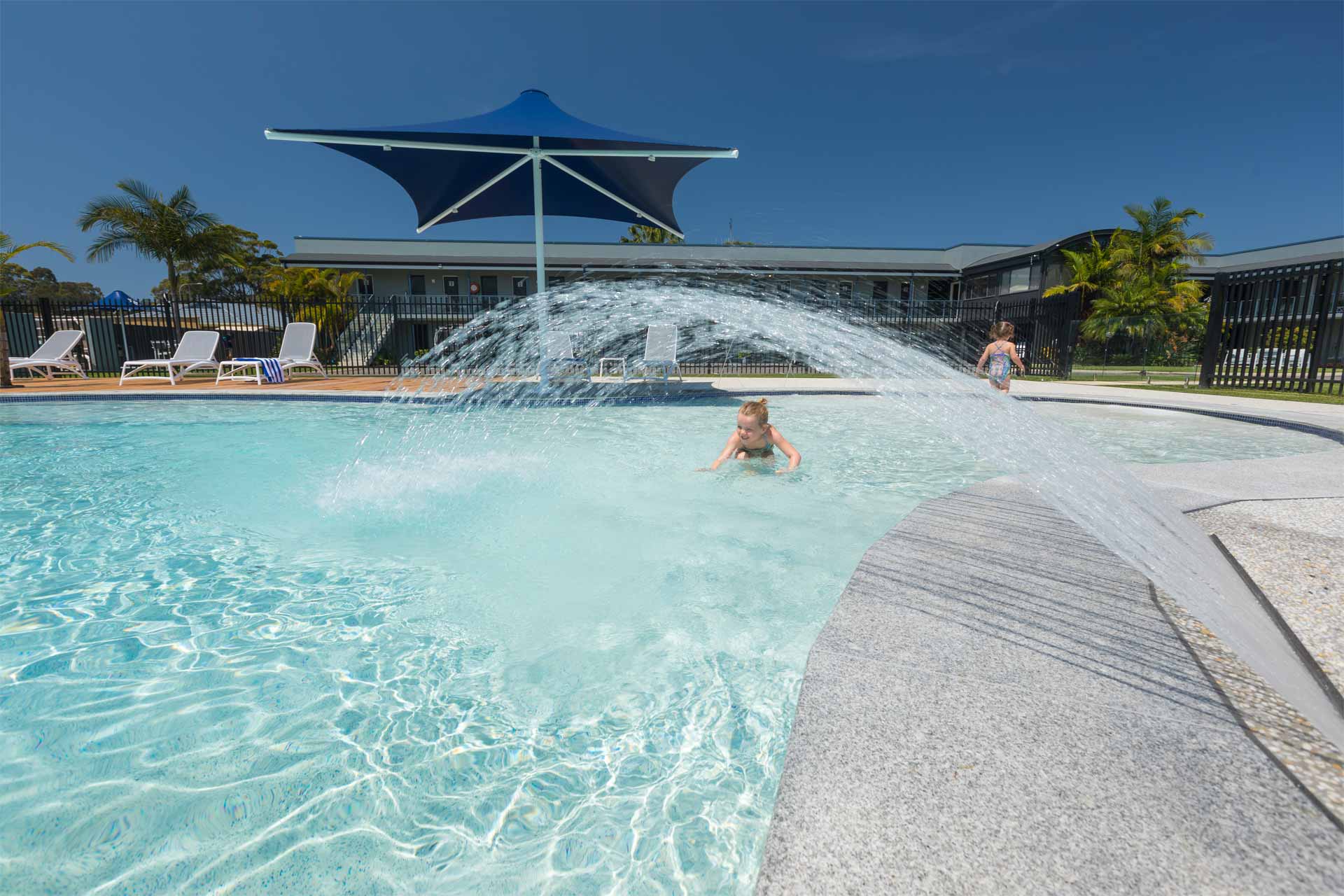 6. Hotel Forster - scooting under the fountain